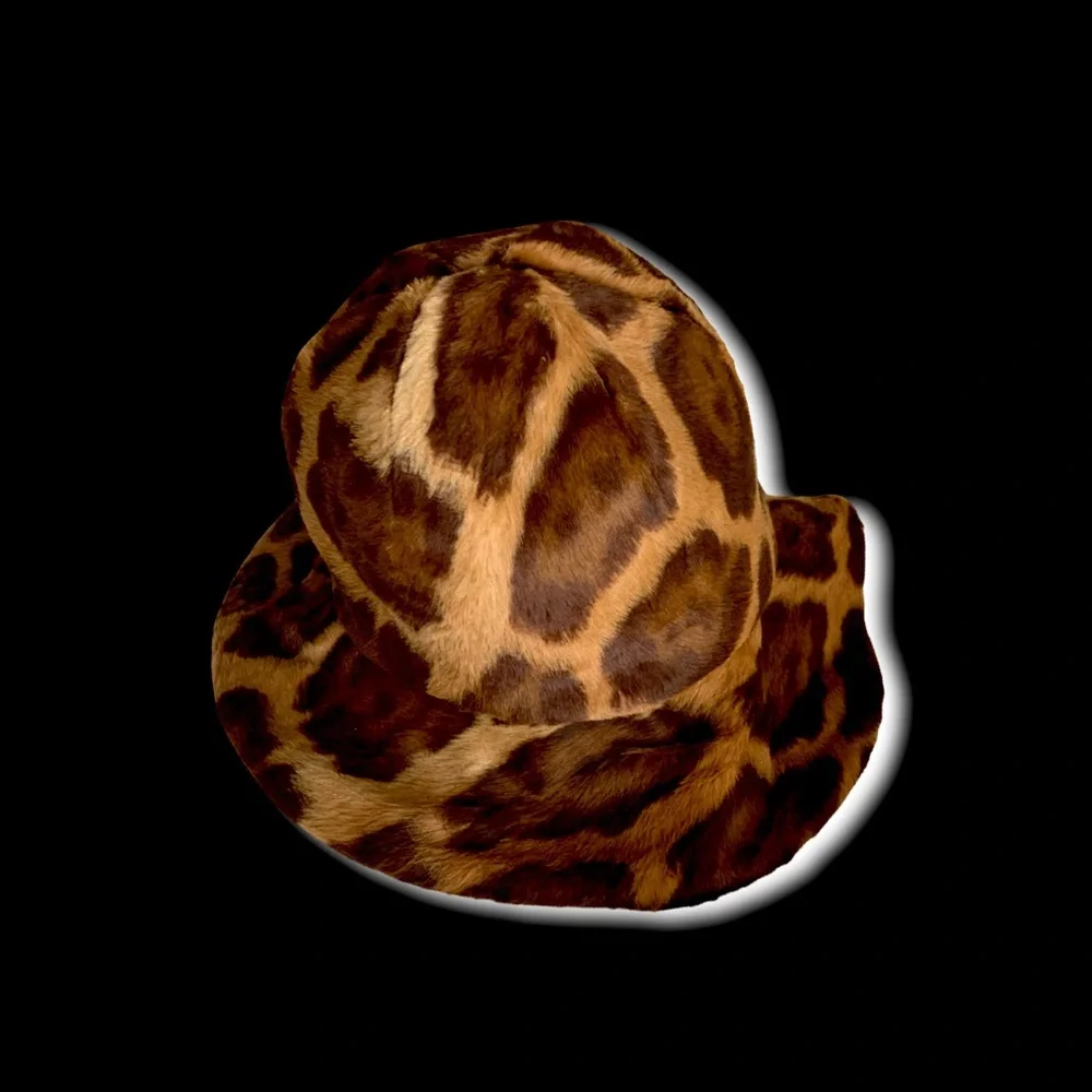 Vintage Mr. John Cheetah Leopard Print Faux Pony Fur Vegan Archival Couture Hat - Picture 1 of 6